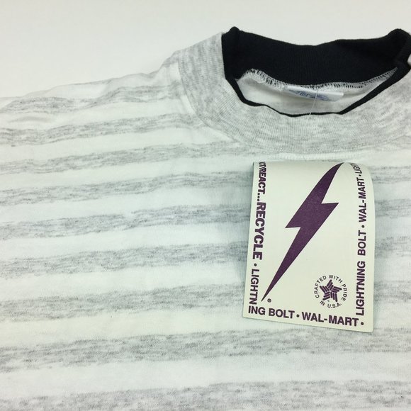 Lightening Bolt Mens Large Multicolor Striped Logo - Picture 6 of 9